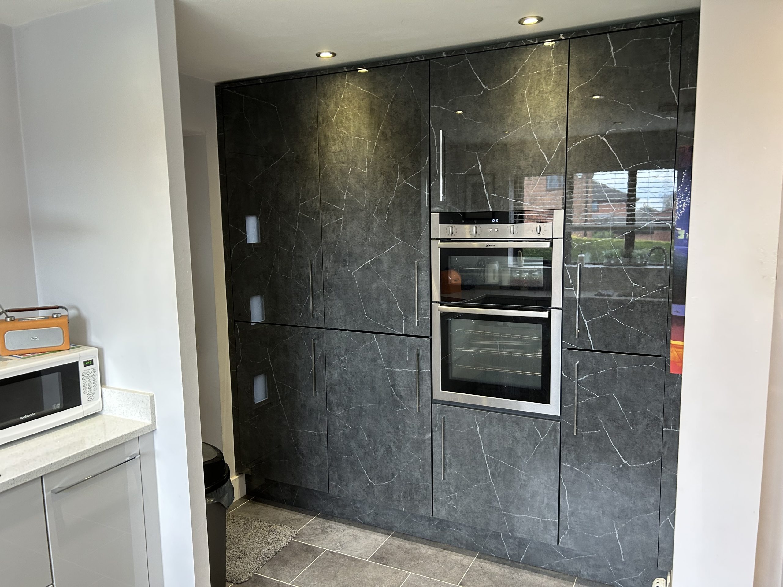 Dark Grey Marble Effect Flat Panel Doors Dark Grey Marble Effect Flat Panel Doors